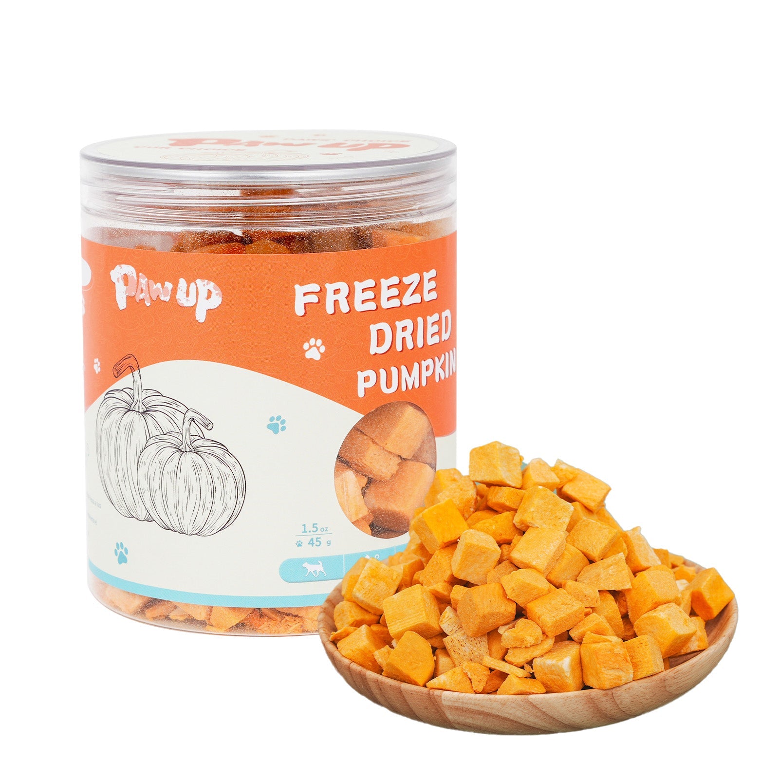 Freeze-Dried Pumpkin Treats for Dogs & Cats, High-Fiber Single-Ingredient Snacks, 1.58 oz
