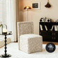 Modern Upholstered Dining Chair with Casters - Moss Green