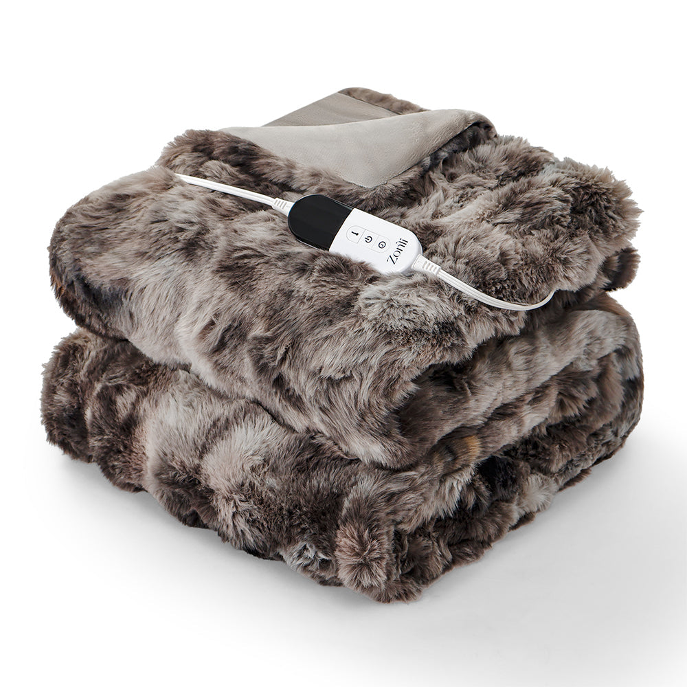 Fuzzy Calming Heated Weighted Blanket - Bubble Fleece / 15lbs 60''*80''