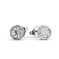 Stud Earrings with Lab Grown Diamond Bezel Set Solitaire - 0.30ct - 0.3