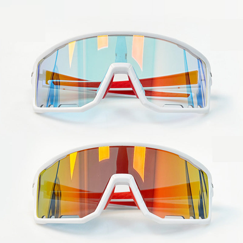 Cycling Glasses Vibel, Color Changing, Bonus Polarizer - White frame red lenses