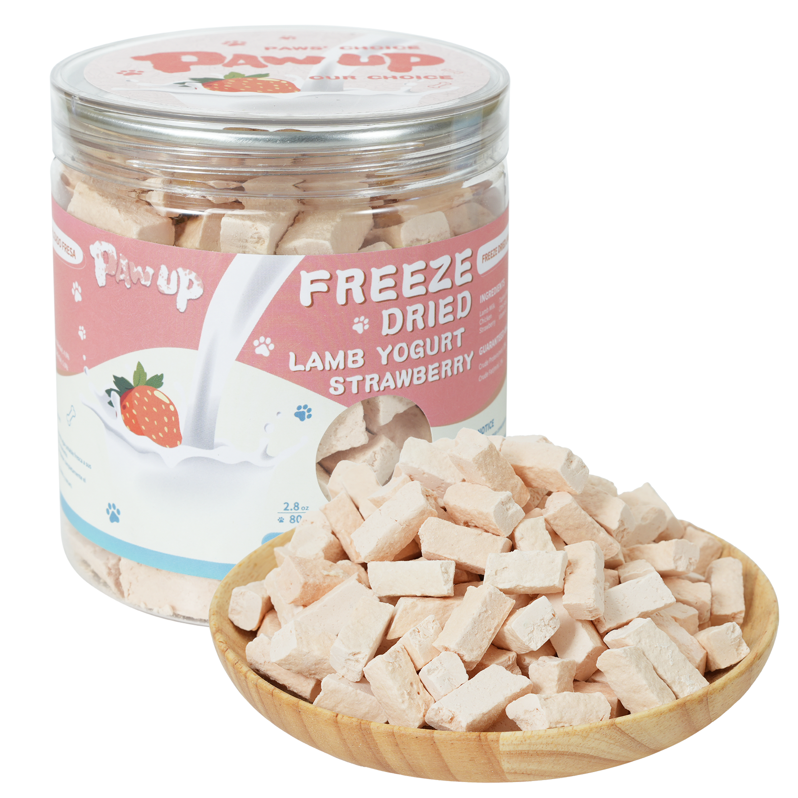 Freeze-Dried Lamb Yogurt Dog Treats, Strawberry Flavor, Sensitive Stomach Support, 2.8 oz