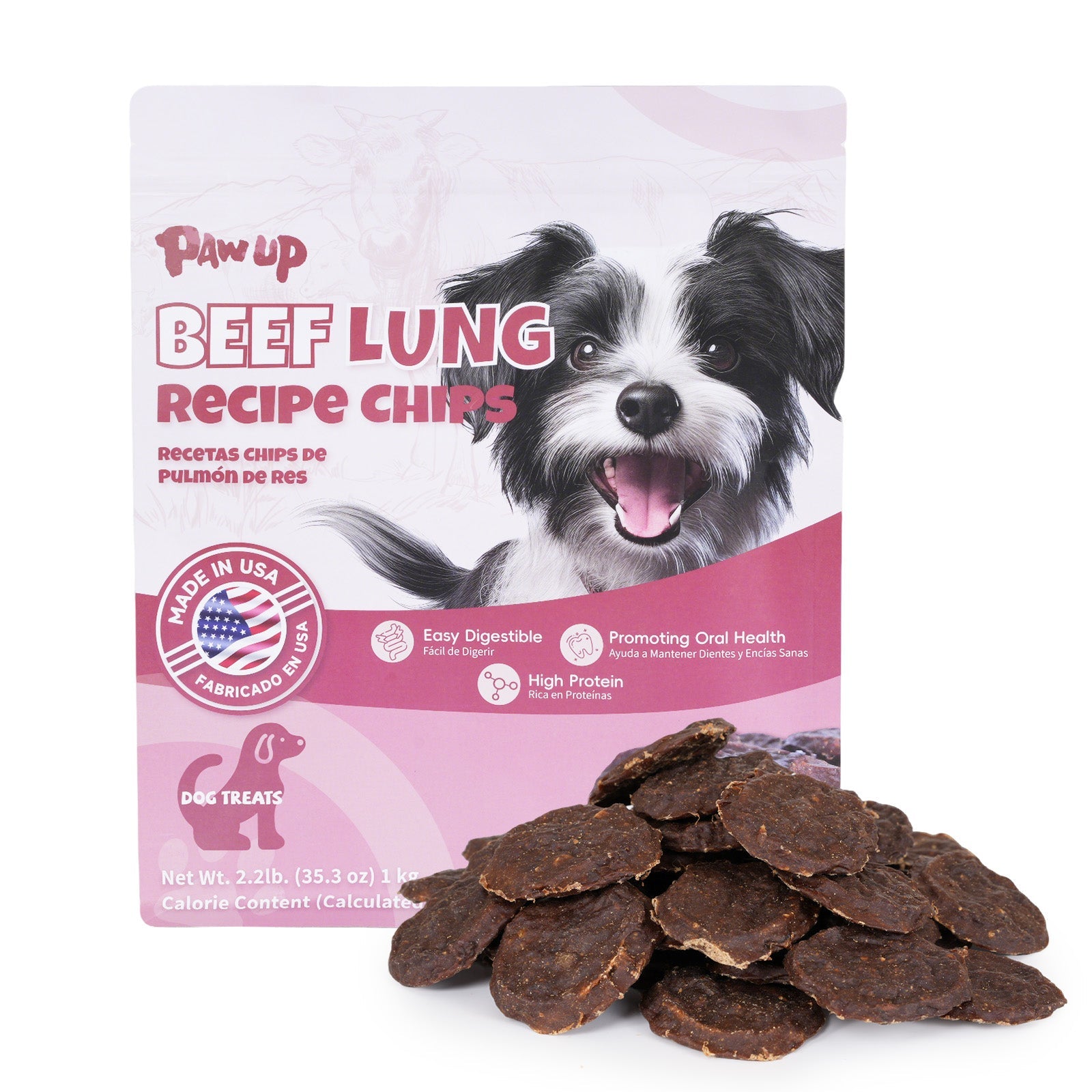 Beef Lung Dog Treats, High-Protein, Low-Fat Chews for All Dogs, 2.2 lb - Circle