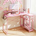 Dowinx L-Shaped Cute Gaming Desk LS-GDEQ (Pink)