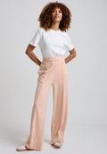 Bowie Wide Leg Trouser In Pink - L