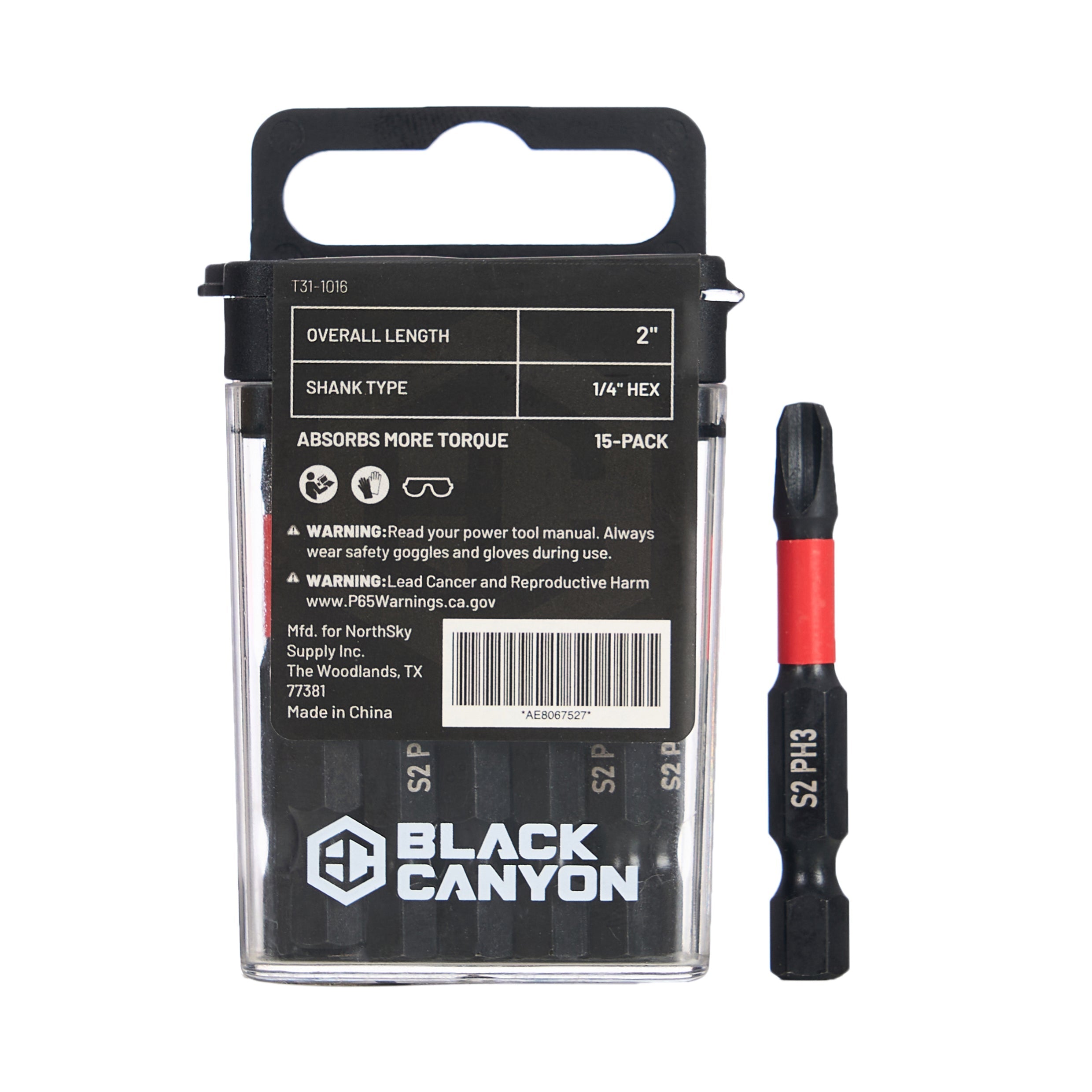 Impact Screwdriver Bits, Phillips PH3, 15-pack