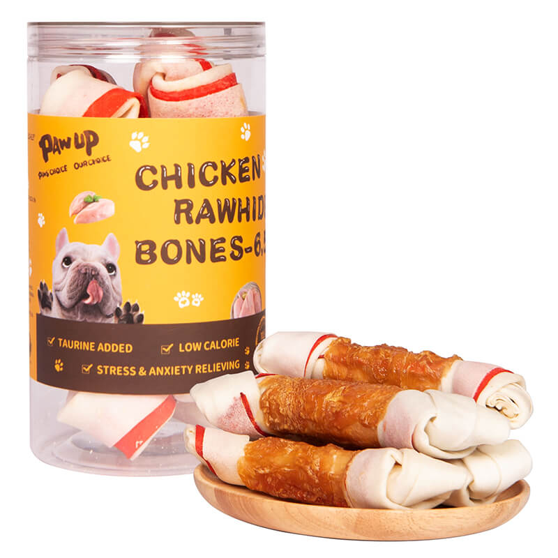 Chicken Wrapped Rawhide Dog Treats Bones, 10.5 oz