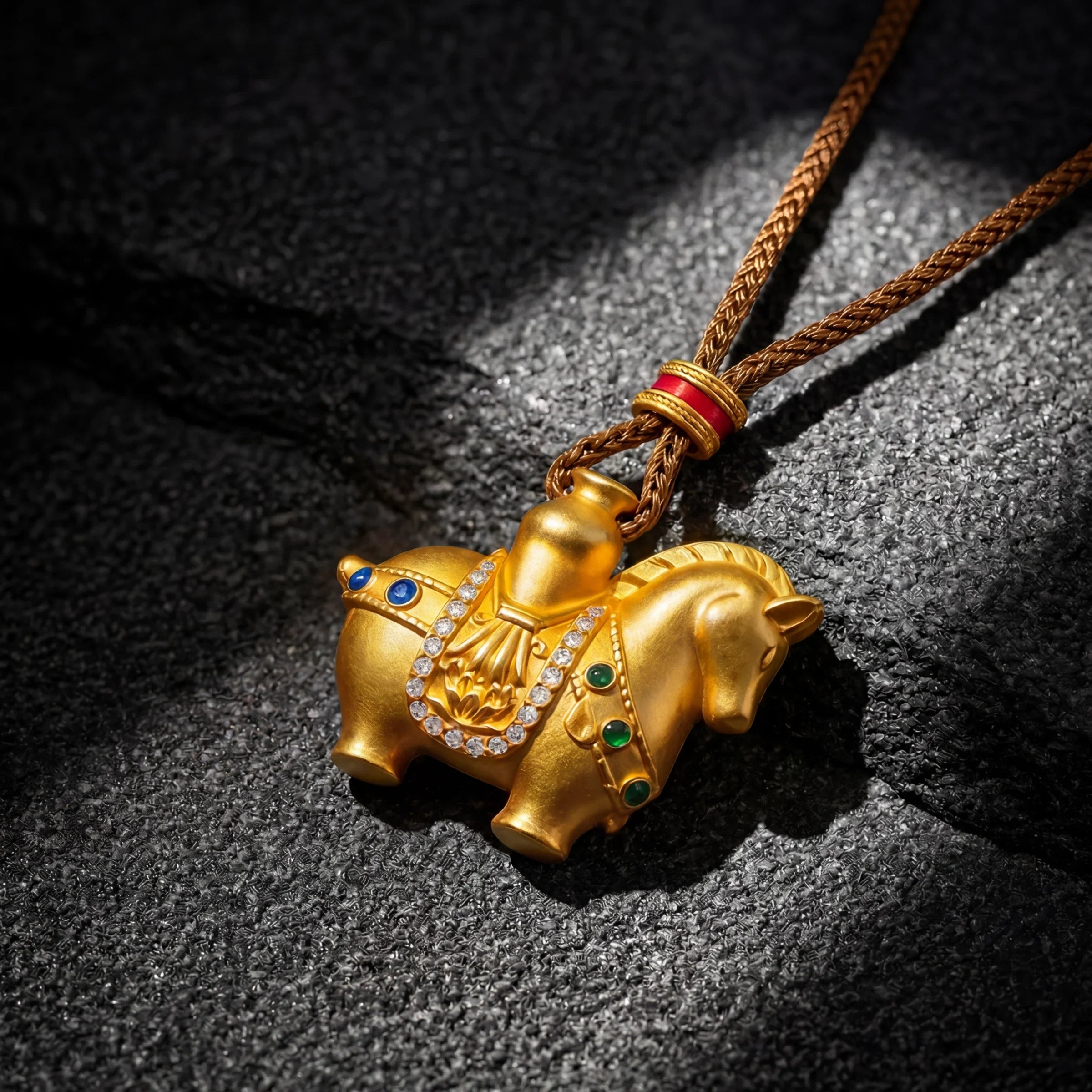 Wealth Attraction – Golden Zodiac Horse Fortune Necklace