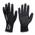 Polyurethane Dipped Knit Gloves, 13ga, L/9, Black, 12 pairs
