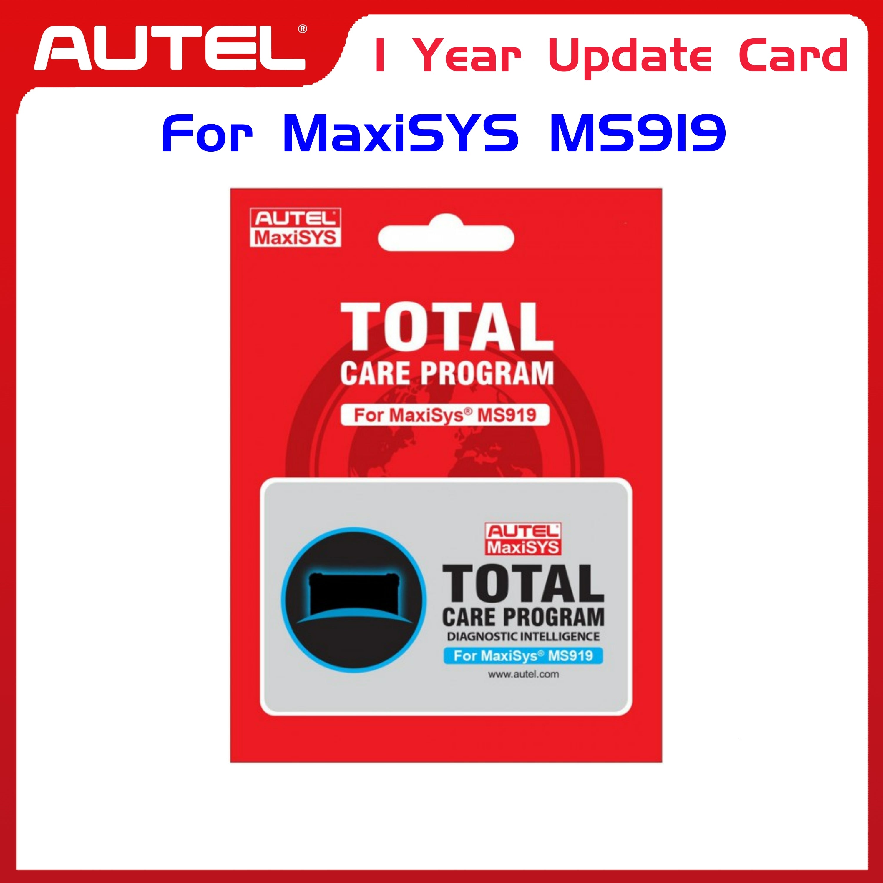 Autel Total Care Program | US Version with Local Warranty & Support - Autel Total Care Program for Autel MaxiSYS MS 919 (MS919 1 Year Update Card)