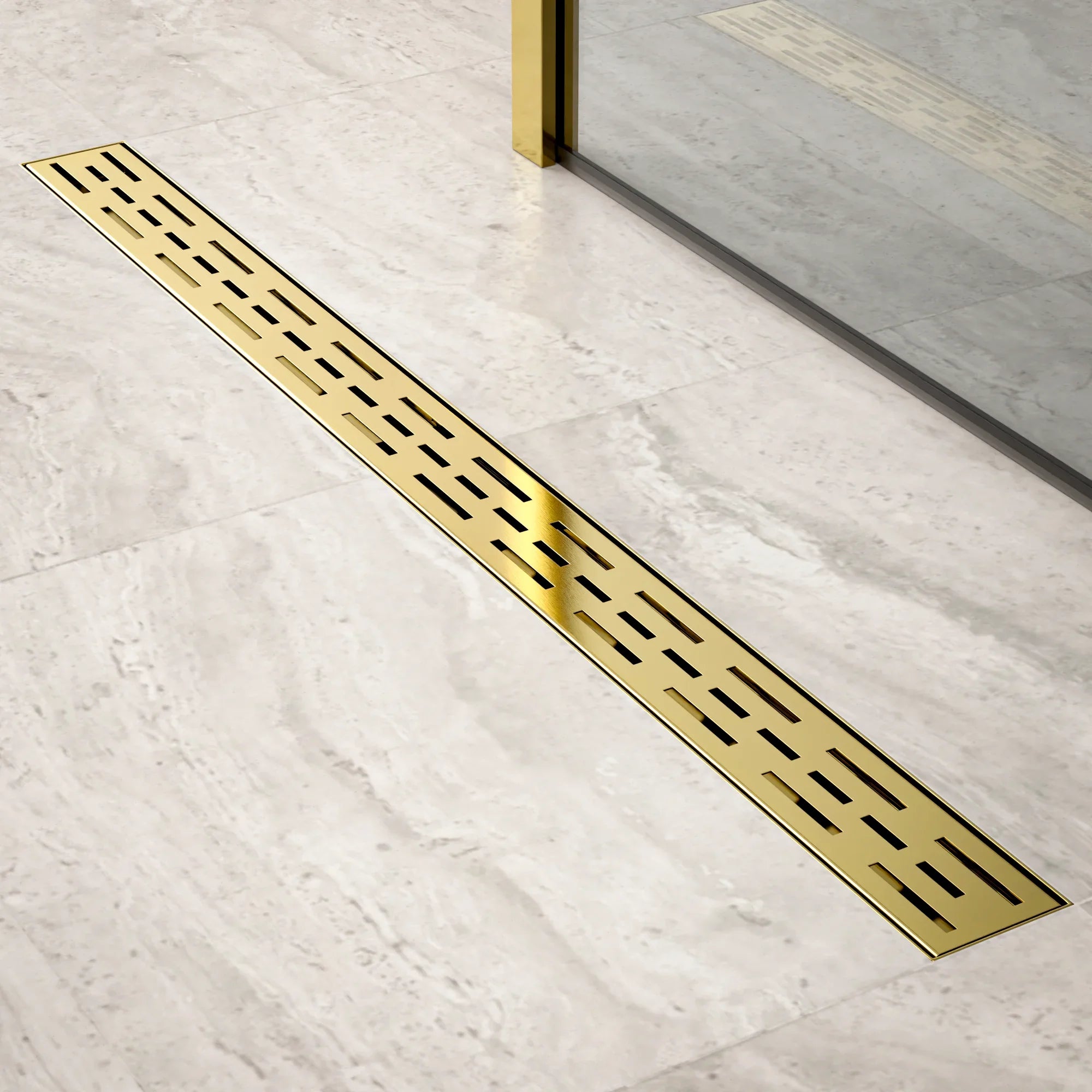 Douchegoot - 90cm- Goud - Standaard rooster - RVS - Met Flens