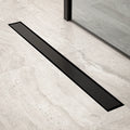 Douchegoot - 80cm - Mat Zwart - Tegelrooster - RVS - Met Flens