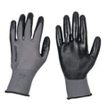 Nitrile Dipped Knit Gloves, 13ga, XL/10, Gray/Black, 12 pairs