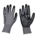 Nitrile Dipped Knit Gloves, 13ga, L/9, Gray/Black, 12 pairs
