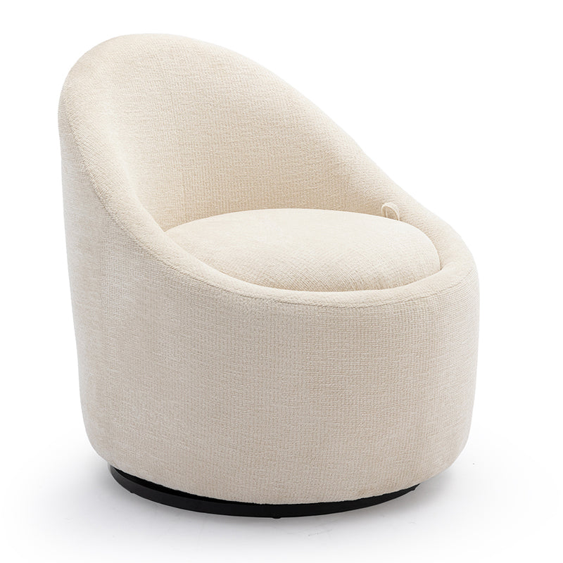 COLAMY Chenille Fabric 360° Swivel Accent Chair Model.W188 - Beige