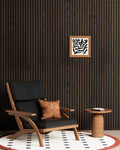 Luxury Smoked Wood Acoustic Slat Wood Wall Panels 3-Side Veneer – Unisoar - 94.5" x 25.2" – 2-Panel Set (94.5" x 12.6" each) / Natural real wood