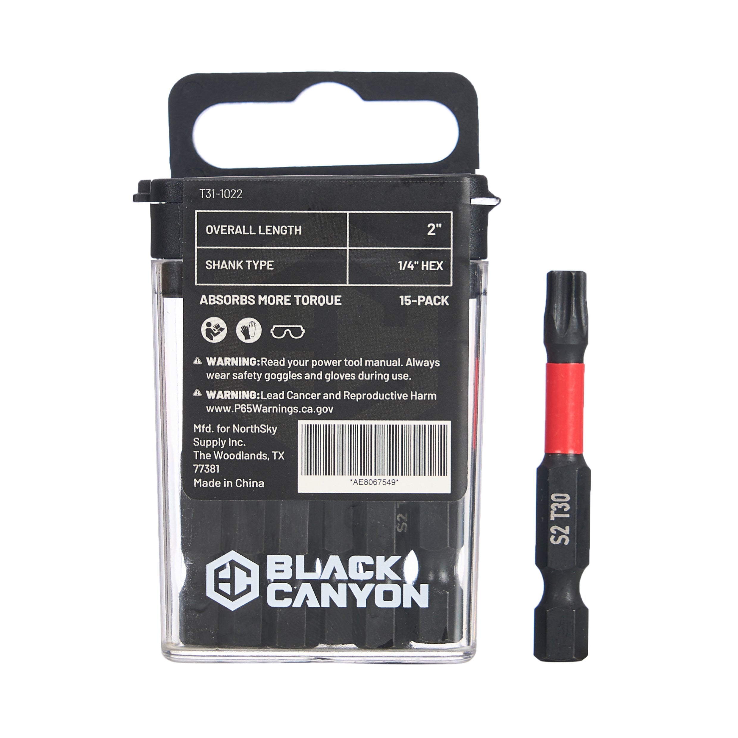 Impact Screwdriver Bits, Torx T40, 15-pack