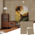 Luxury American Oak Square Acoustic Wall Panel by Unisoar - 47.2" x 47.2" – 4-Panel Set (23.6" x 23.6" each) / Natural real wood