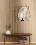 Luxury Oak (Gray Felt) Acoustic Slat Wood Wall Panels 1-Side Veneer – - 94.5" x 25.2" – 2-Panel Set (94.5" x 12.6" each) / Natural real wood