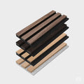 Luxury Wood Wall Panel Color Sample Pack by Unisoar - Oak+Walnut+Smoked Wood+Oak（gray felt）
