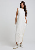 Kerri Sleeveless Jersey Maxi Dress In Cream - M