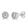 Stud Earrings with Lab Grown Diamond Bezel Set Solitaire - 0.50ct - 0.50 Carat