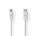 Nedis Lightning Cable | USB 2.0 | Apple Lightning 8-Pin | USB-C Male | 480 Mbps | Nickel Plated | 2.00 m | Round | PVC | White | Label