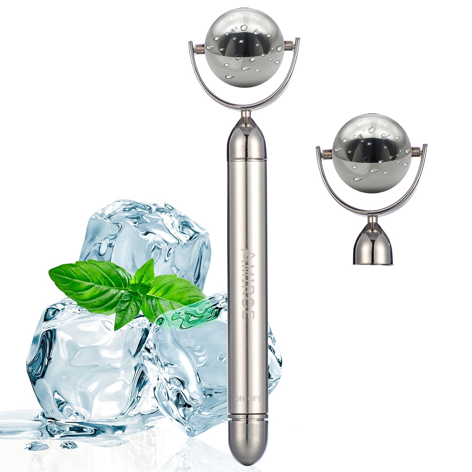 Electric Ice Roller for Face and Eye, Amirce Facial Ice Roller Beauty Tools, Electric Massage Ice Roller for Puffiness, Ice Face Eye Massage Roller,