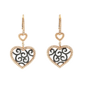 Shop 3 Carat Heart Design Black & White Diamond Drop Earrings - 950 Platinum