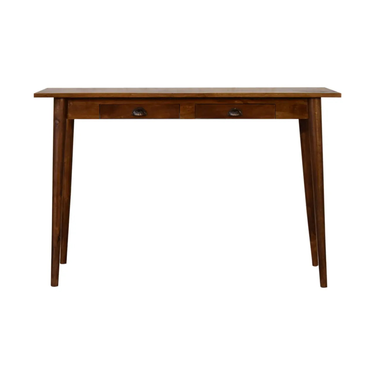 2 Drawer Chestnut Writing Desk | Solid Mango Wood Desk for Home Office