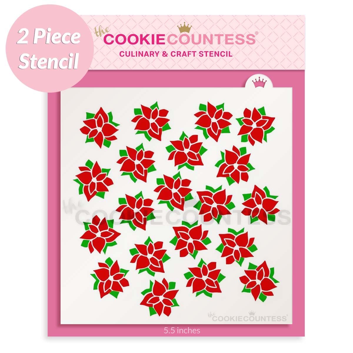 2 piece Poinsettia Stencil