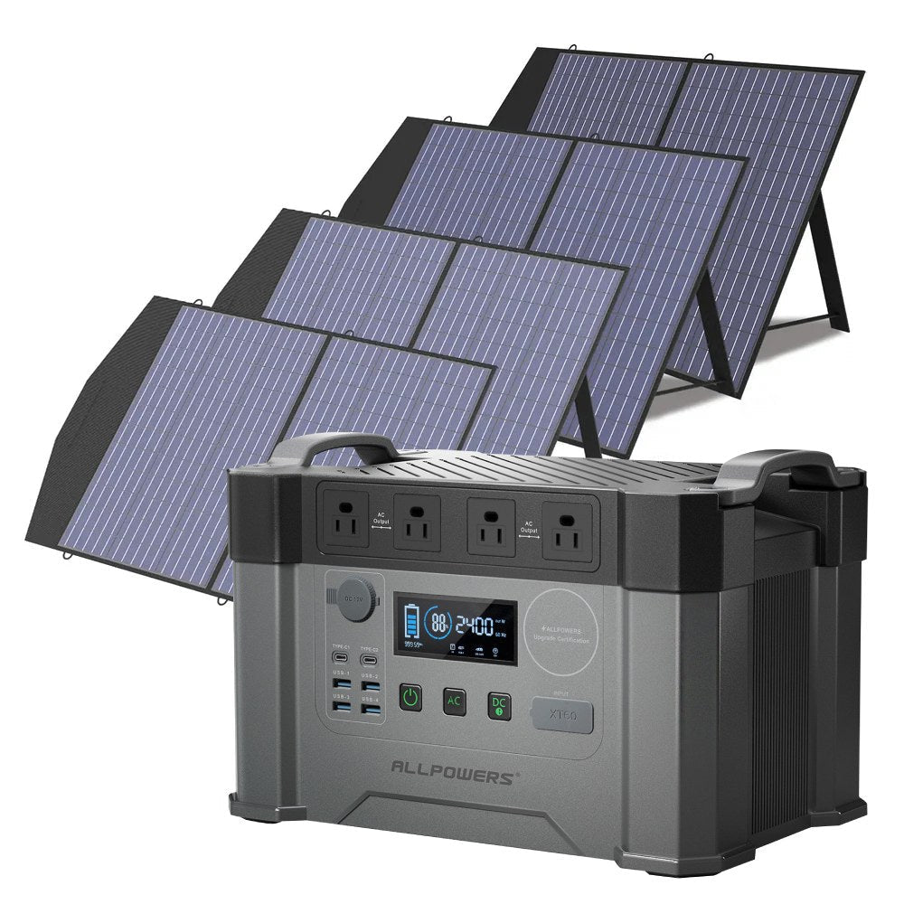 ALLPOWERS S2000 Pro 2400W Solar Generator (PV Optional) - S2000 Pro+4pcs SP027 100W Solar Panel