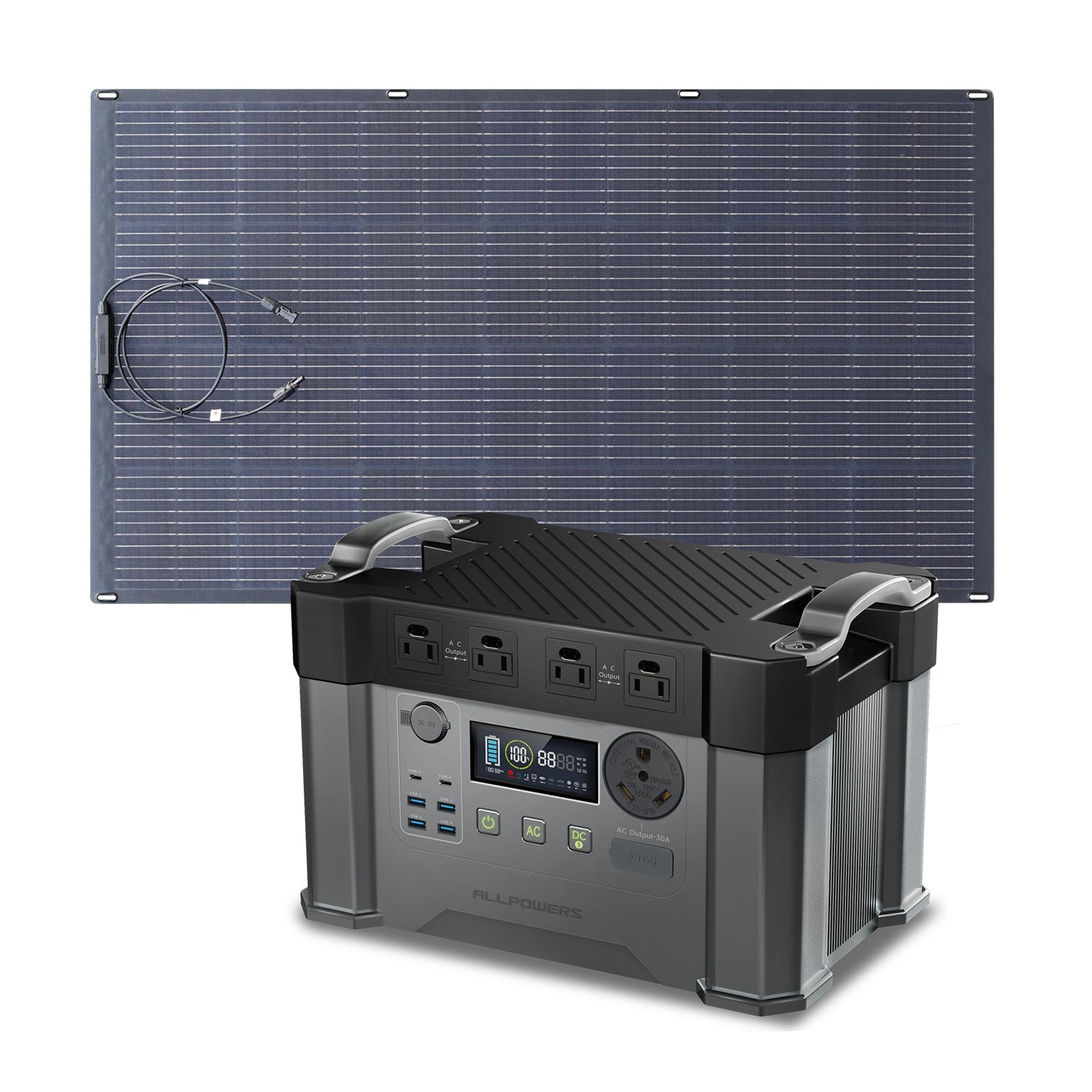 ALLPOWERS S2000 Pro Portable Power Station 2400W 1451Wh - S2000 Pro+SF200 200W Flexible Solar Panel