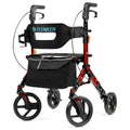 KLD-9315 All-Terrain Rollator Walker 10” Wheels - Red