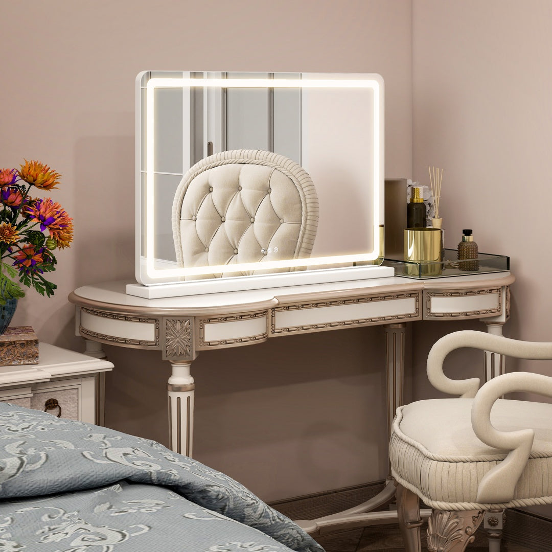 Makeup Mirror W/ Dimmable 3 Color Modes Touch Screen Control Vanity - 22 x 32 in