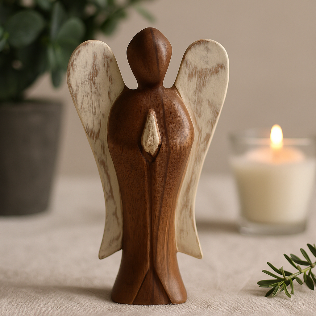 Wooden Angel Figurine – Peace