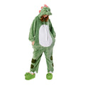 OLAOLA Unisex Adult Plush Green Dinosaur Animals Onesie Pajamas Warm Home One-Piece Sleepwear - Costume+Shoes / L