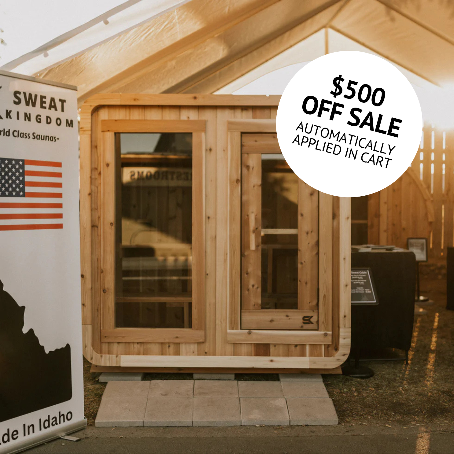 The Sweat Cabin (4 Person) - Included / No Heater / 6 Feet - For Shorter Spaces