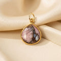 18ct Gold Vermeil Round Opal October Birthstone Bezel Pendant
