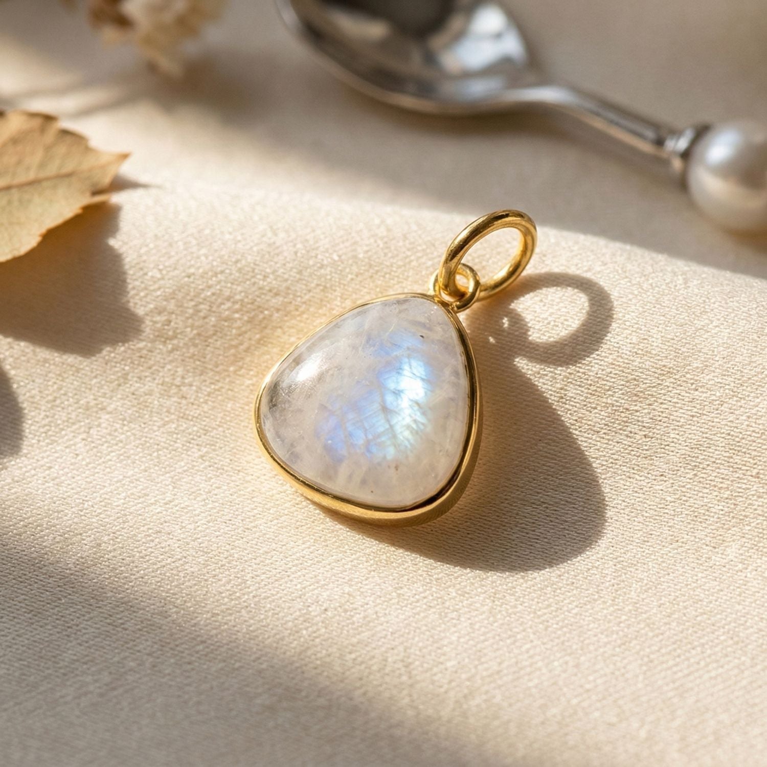 18ct Gold Vermeil Bezel Pendant  Moonstone