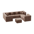 8-Seat U-Shaped Couch (Teddy Velvet) - Brown / Teddy Velvet