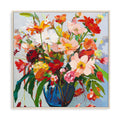 Hand-Painted Floral Symphony Impressionist Flower Art - Gold Frame / 24''x 24''/ 61x 61 CM