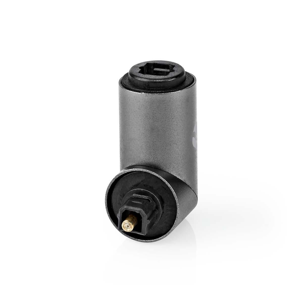 Nedis TosLink Adapter | TosLink Female | TosLink Male | Angled 90° | Aluminium | Gun Metal Grey | 1 pcs | Box