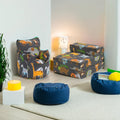 Kids Bean Bag Armchair and Folding Z Bed Printed Toddler Beanbag Chair and Chair Bed