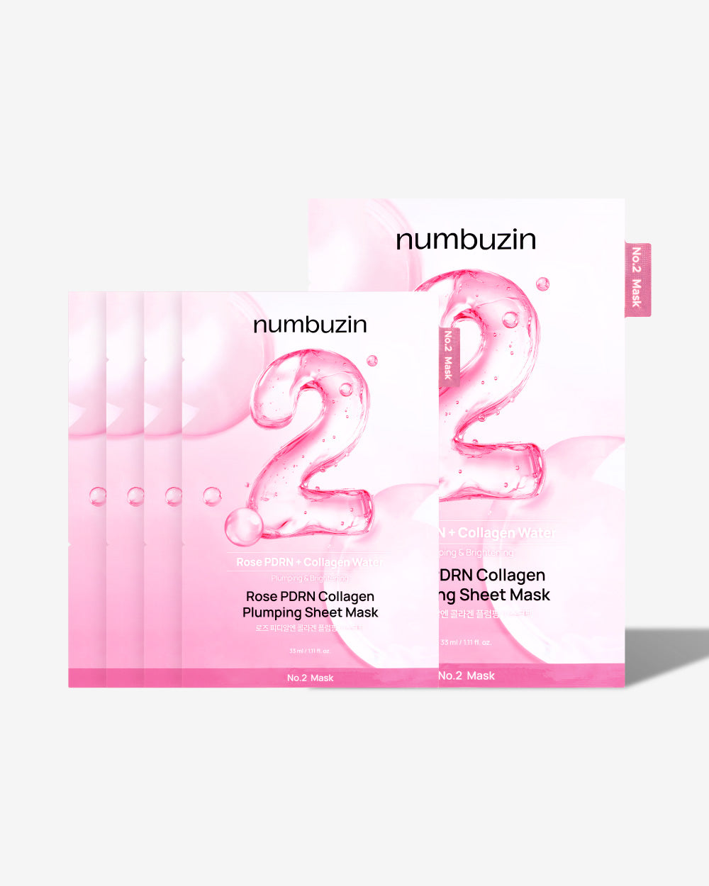 No.2 Rose PDRN Collagen Plumping Sheet Mask (4 Sheets)