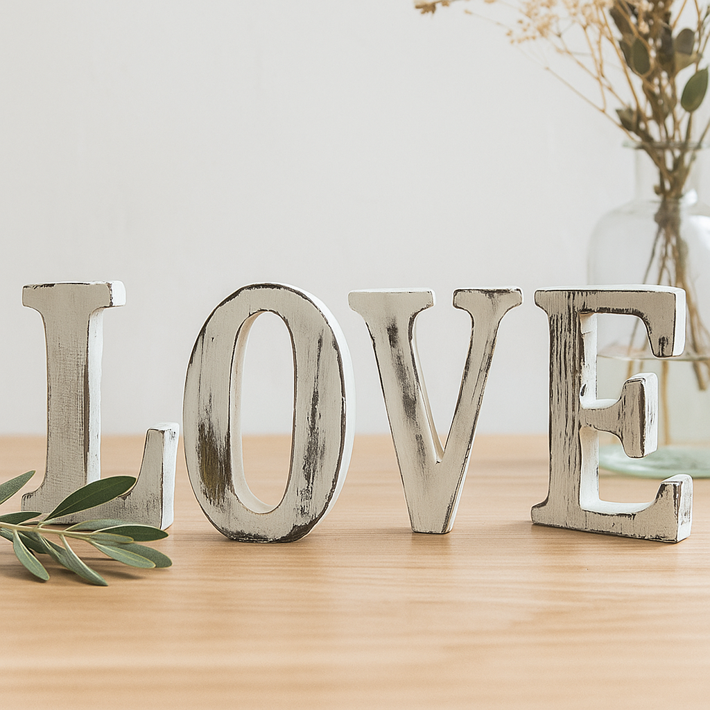Love Letters Shabby Chic Set of 4
