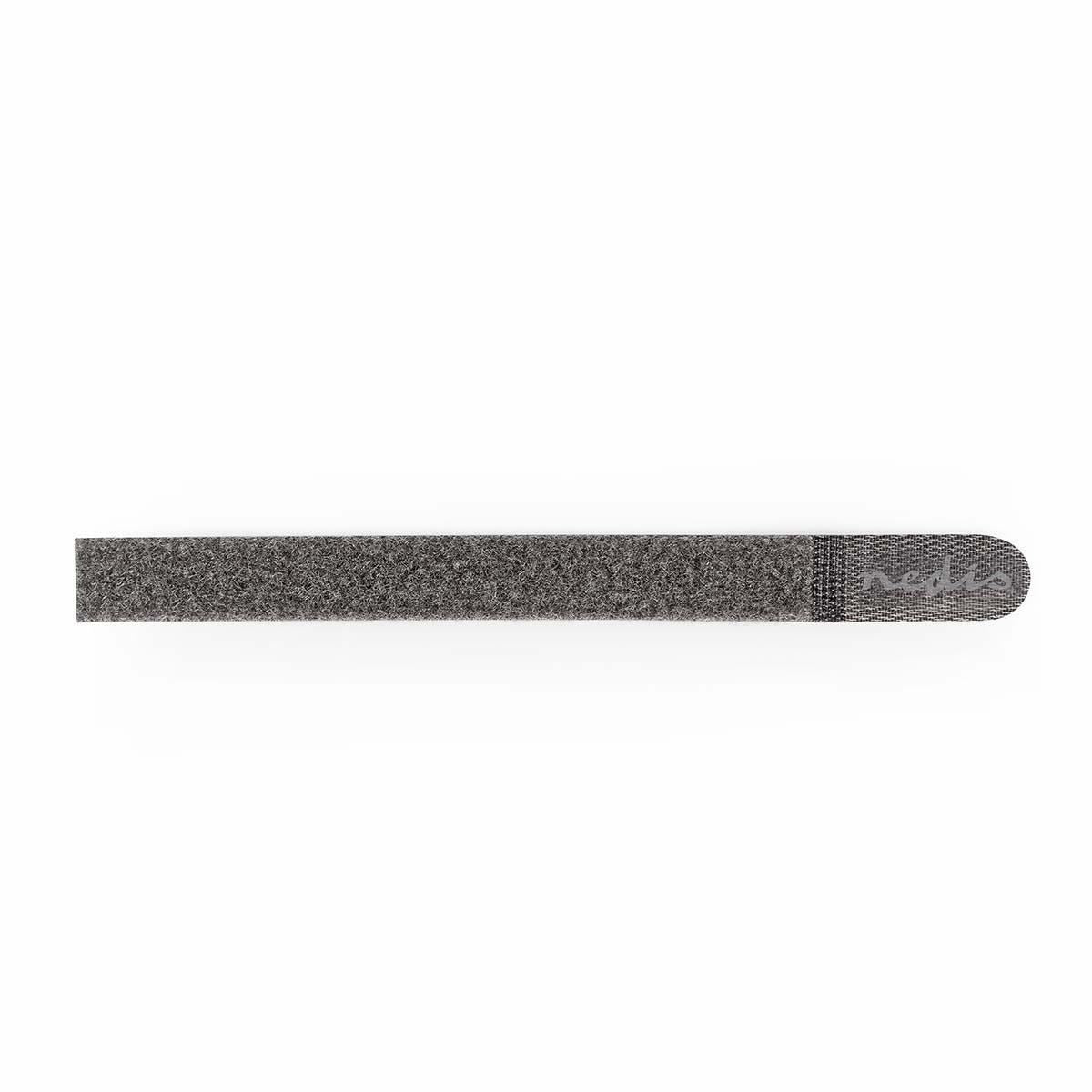 Nedis Hook and Loop Cable Binder | Polybag | Grey | 10 pcs
