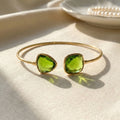 Gold Vermeil Peridot Glow August Birthstone Bangle Bracelet