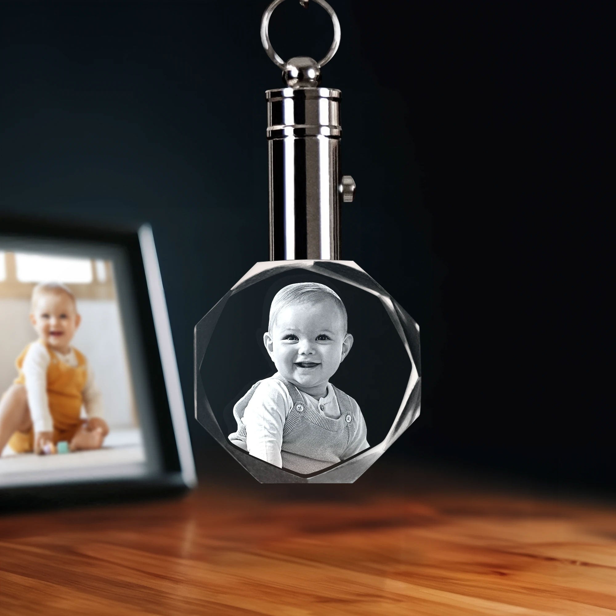 2D Memory Crystal™ - Keychain - Octagon - Medium