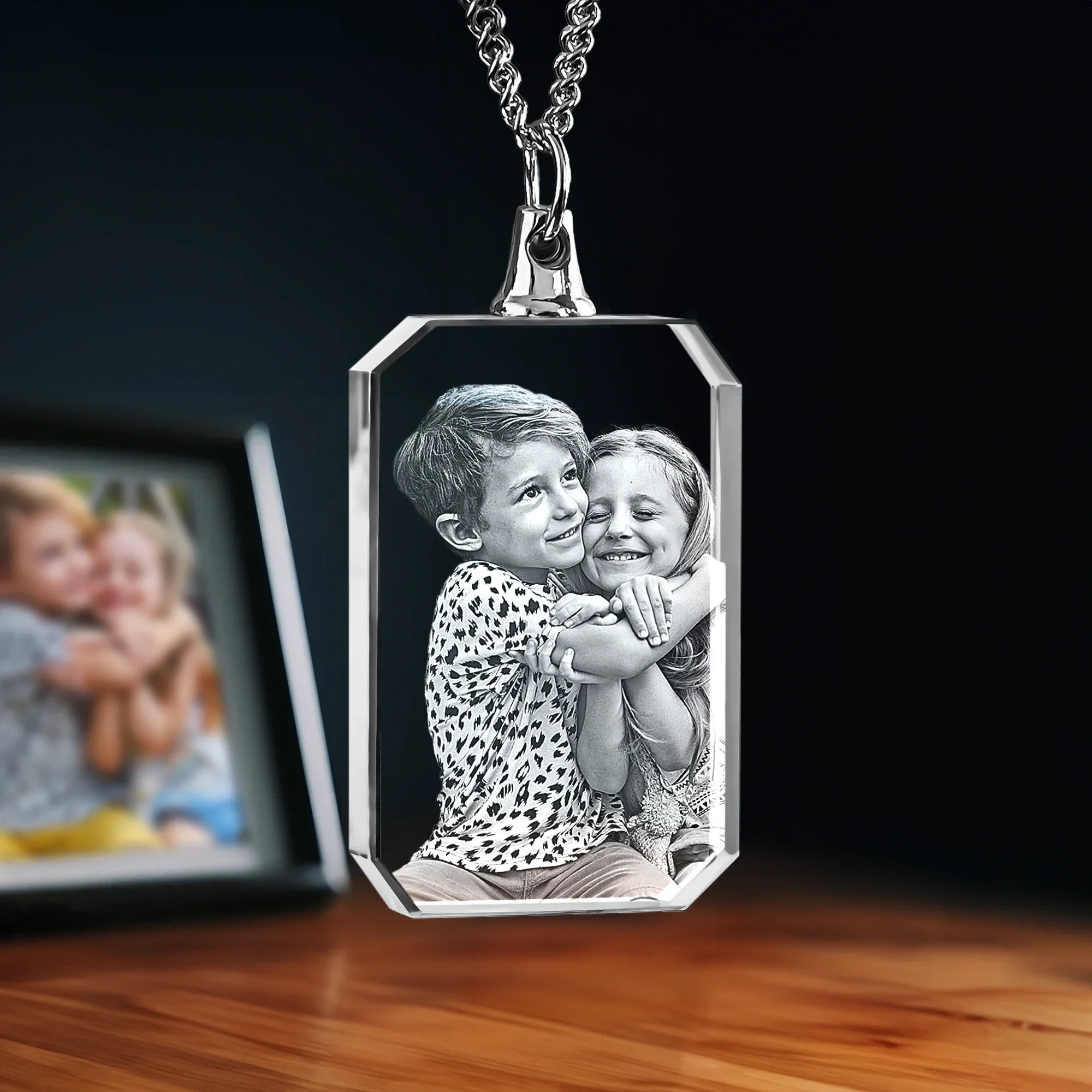 2D Memory Crystal™ - Necklace - Rectangle - Large